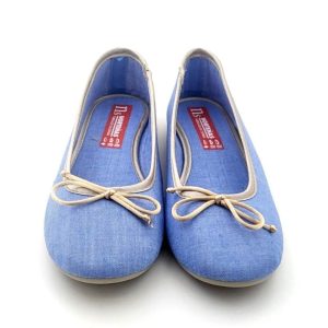 Bailarina En Algodón Natural Para Calle O Para Casa Con Suela De Goma