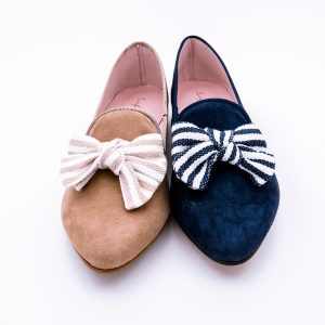 Zapato Vestir Ante Tacón Lazo Rayas