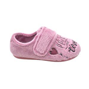 Zapatilla de Casa cerrada con velcro con dibujo PEACE AND LOVE