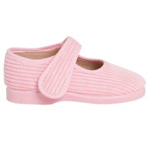Zapatillas para casa con cierre de velcro de pana y con suela de goma