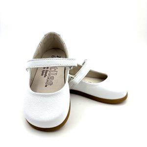 Mercedita Barefoot de Piel Blanca con Velcro