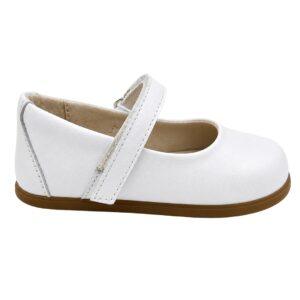 Mercerita Barefoot de Piel Blanca con Velcro