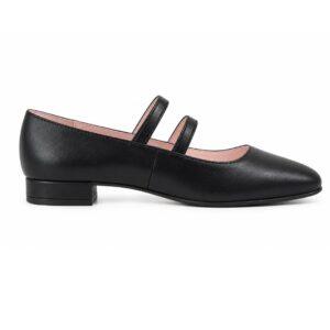 Zapato Tipo Mercedita En Piel Con Doble Hebilla
